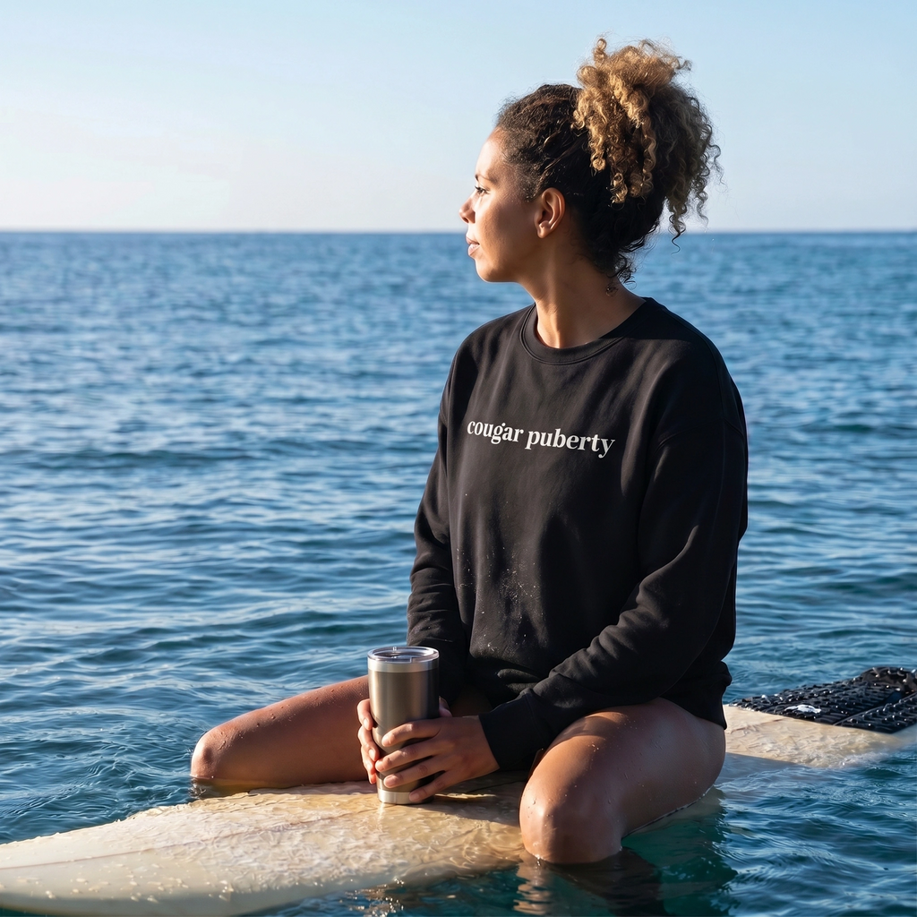 Cougar Puberty Crewneck Sweatshirt | Funny Midlife Humor